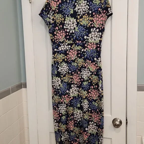 Boden Size 8 L Floral V-Neck Dress - Picture 5 of 6